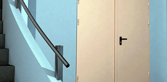 Техническая двупольная дверь в тамбур 1550x2050